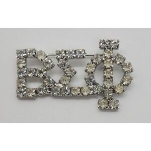 Vintage Beta Sigma Phi ΒΣΦ Sorority formal rhinestone brooch pin